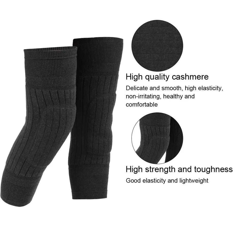 Knee Warmer - Woolen Blend Thermal Leg Warmers - 1 Pair Knee Pad - Unisex Elastic Knee Pads For Men & Women
