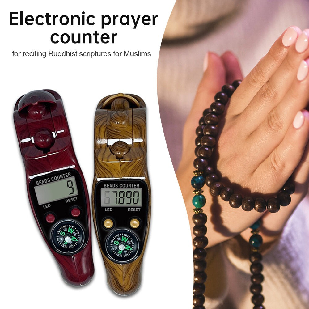 Premium Quality Digital Tasbeeh Counter with LED Display and Compass - Zikr Tasbih Islamic Counter
