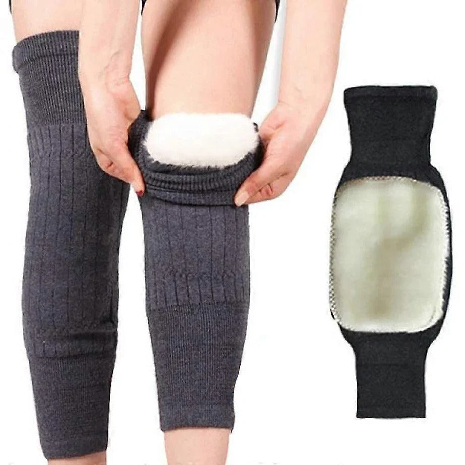Knee Warmer - Woolen Blend Thermal Leg Warmers - 1 Pair Knee Pad - Unisex Elastic Knee Pads For Men & Women