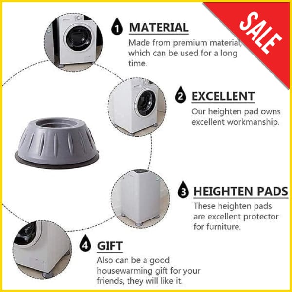 Shock And Noise Cancelling Washing Machine Support Pads_4-Pcs Set Toy Weapons & Gadgets 5store.pk 